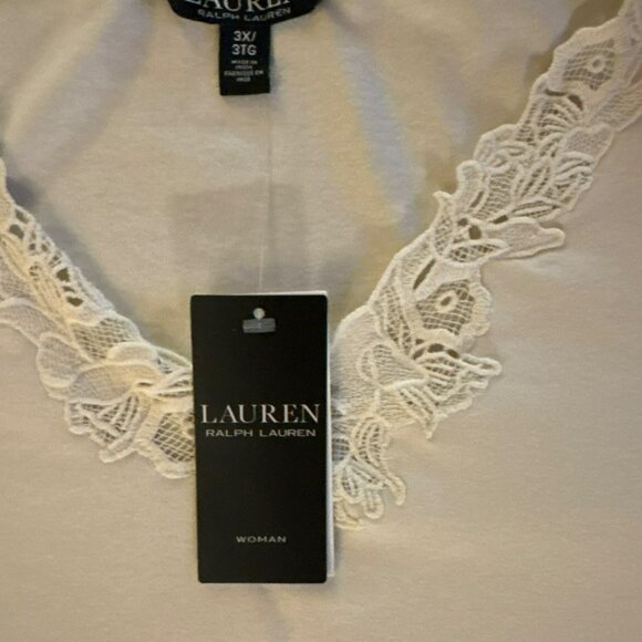 NWT Lauren Ralph Lauren Sulinah Winter Cream 3/4 Sleeve Embroidered Top Size 3X - Picture 3 of 9